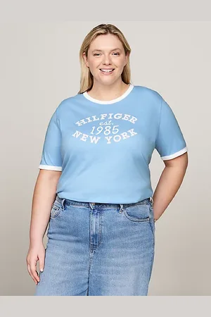 Tommy Hilfiger Camiseta Curve con ribetes y logo