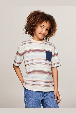 Tommy Hilfiger Camiseta de rayas con bolsillo a contraste