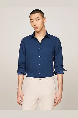 Tommy Hilfiger Camisa de corte regular con cuello francés