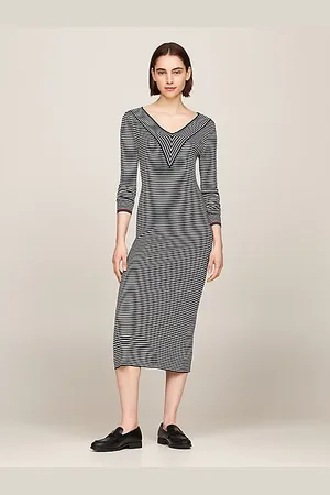 Tommy Hilfiger Vestido ajustado con estampado de microrrayas
