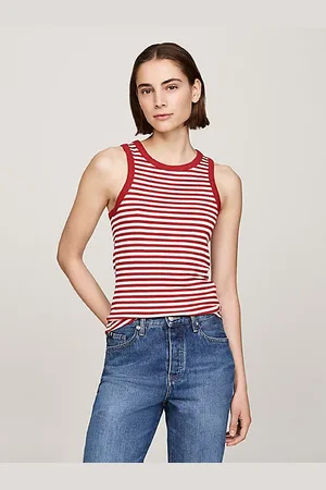 Tommy Hilfiger Camiseta acanalada de rayas sin mangas