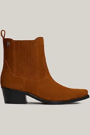 Tommy Hilfiger Botas vaqueras de ante con monograma TH