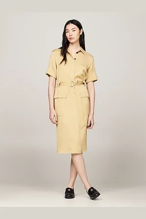 Tommy Hilfiger Vestido midi con monograma TH estilo sello