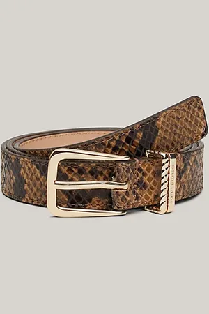 Tommy Hilfiger Cinturón de piel con estampado de serpiente