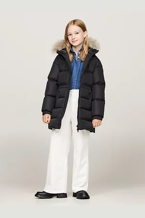 Tommy Hilfiger Anorak largo entallado de plumón