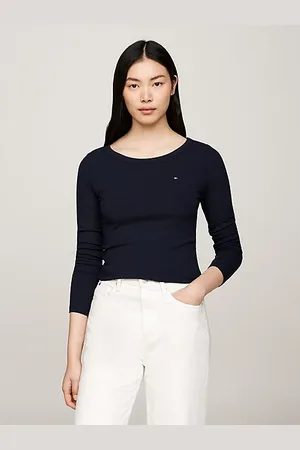 Tommy Hilfiger Camiseta slim acanalada de manga larga