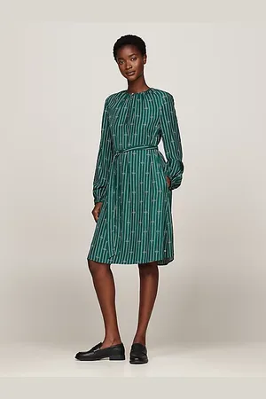 Tommy Hilfiger Vestido corto fruncido de corte evasé