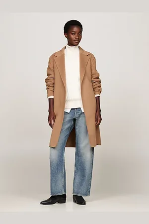 Tommy Hilfiger Abrigo de doble cara con cinturón y logo
