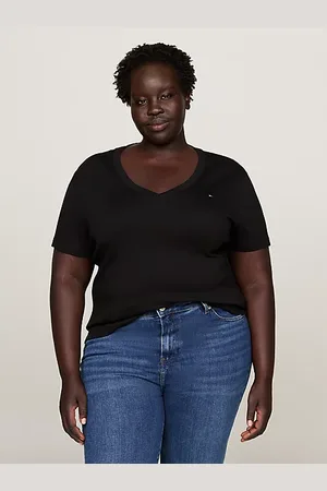 Tommy Hilfiger Camiseta Curve con cuello de pico