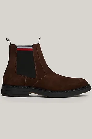 Tommy Hilfiger Botines Chelsea de ante con cinta distintiva