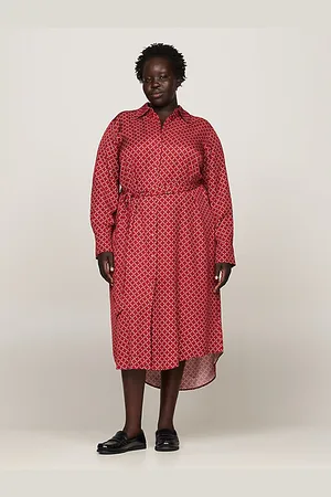 Tommy Hilfiger Vestido camisero Curve midi con cinturón