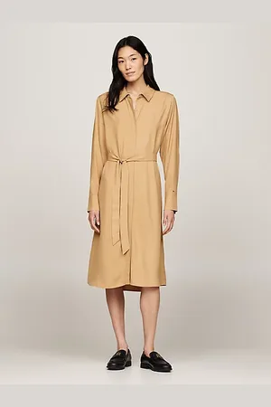Tommy Hilfiger Vestido camisero midi con cinturón