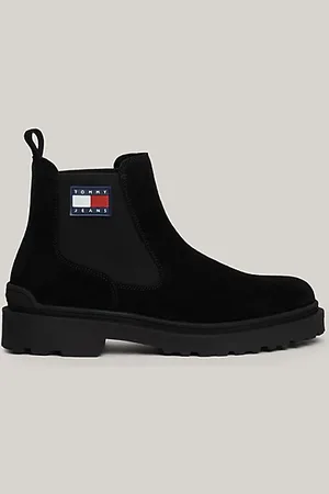 Tommy Hilfiger Botines Chelsea de ante con logo engomado