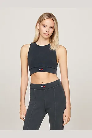 Tommy Hilfiger Camiseta acanalada sin mangas cropped