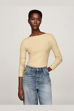 Tommy Hilfiger Camiseta slim acanalada de manga larga