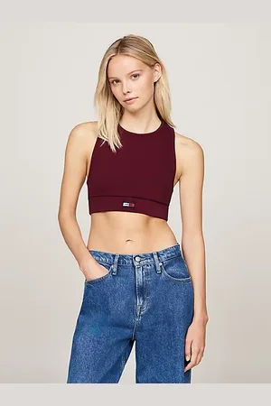 Tommy Hilfiger Camiseta acanalada sin mangas cropped