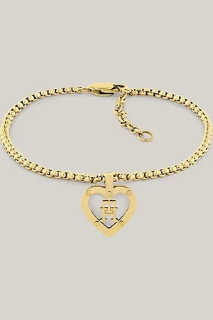 Tommy Hilfiger Pulsera chapada en oro con corazón