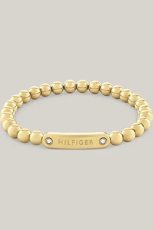 Tommy Hilfiger Pulsera chapada en oro con logo