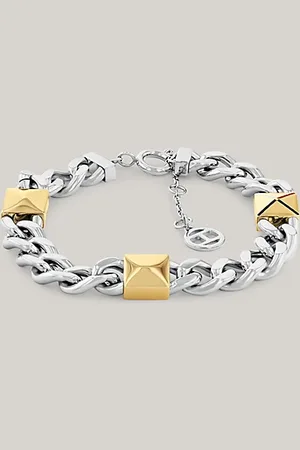 Tommy Hilfiger Pulsera bitonal de cadena barbada