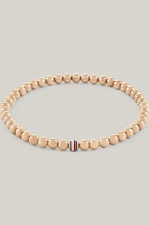 Tommy Hilfiger Pulsera de cuentas chapadas en oro rosa