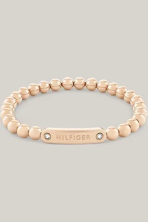 Tommy Hilfiger Pulsera chapada en oro rosa con logo