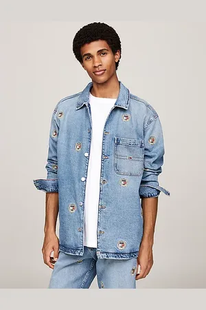 Tommy Hilfiger Sobrecamisa vaquera con logos bordados