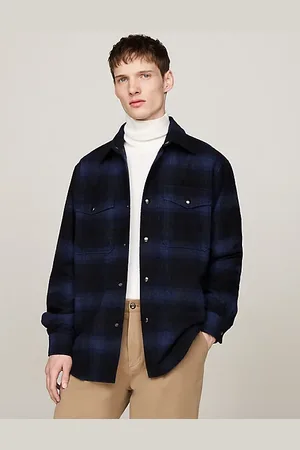 Tommy Hilfiger Sobrecamisa de cuadros en mezcla de lana