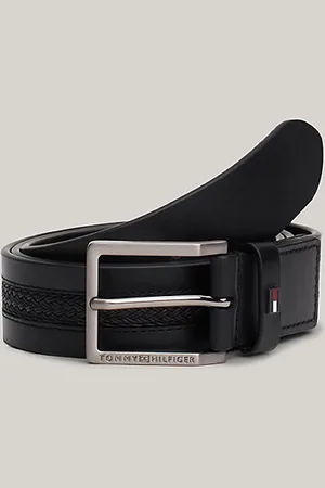 Tommy Hilfiger Cinturón de piel con panel trenzado