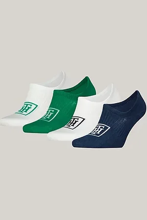 Tommy Hilfiger Pack de 4 pares de calcetines Footie TH Monogram