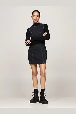 Tommy Hilfiger Vestido corto vaquero ajustado con purpurina