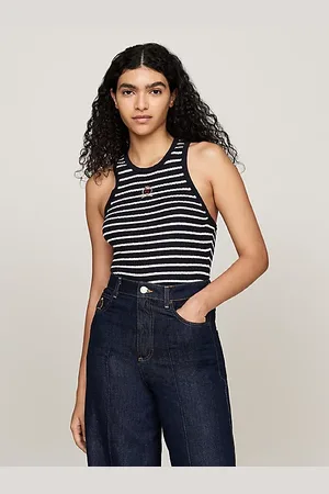 Tommy Hilfiger Camiseta slim sin mangas con escudo