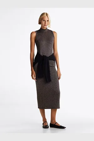 Tommy Hilfiger Vestido bodycon largo con cuello perkins