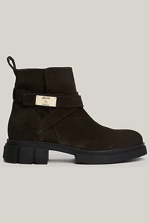 Tommy Hilfiger Botas moteras de ante con monograma TH