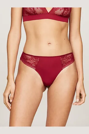Tommy Hilfiger Tanga con ribete de encaje y logo