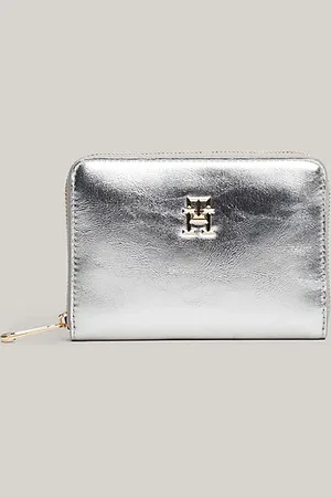 Tommy Hilfiger Cartera metalizada con cremallera y monograma