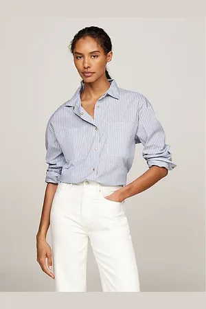Tommy Hilfiger Camisa de rayas oversize con bolsillos