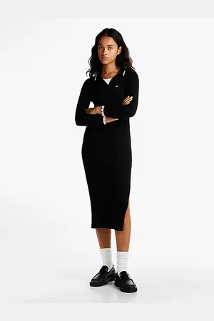 Tommy Hilfiger Vestido midi tipo polo de corte slim