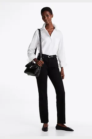 Tommy Hilfiger Vaqueros rectos negros de talle medio