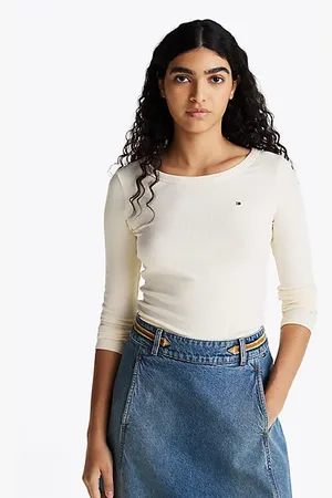 Tommy Hilfiger Camiseta slim acanalada de manga larga