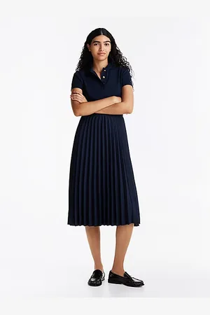 Tommy Hilfiger Vestido tipo polo midi con botones dorados