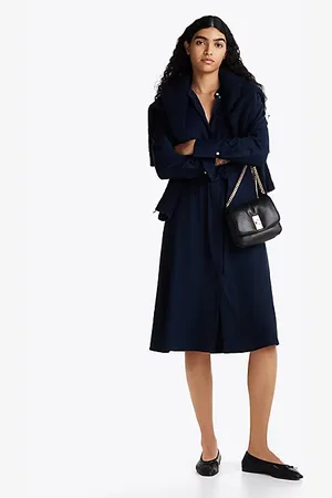 Tommy Hilfiger Vestido camisero midi sin cuello
