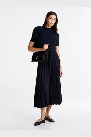 Tommy Hilfiger Vestido midi plisado de corte evasé