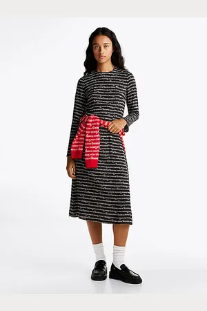 Tommy Hilfiger Vestido midi con logo estampado