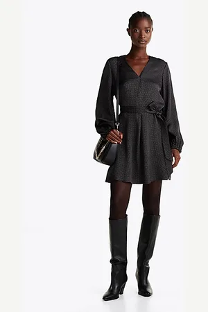 Tommy Hilfiger Vestido corto de manga larga con cinturón