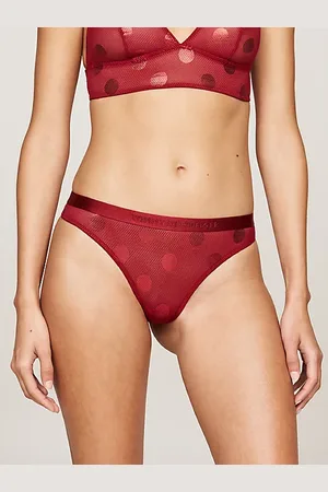 Tommy Hilfiger Tanga de malla con estampado de estrellas