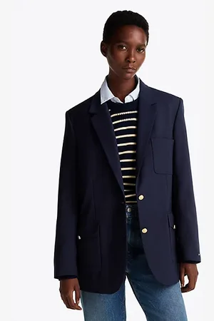Tommy Hilfiger Americana amplia de mezcla de lana