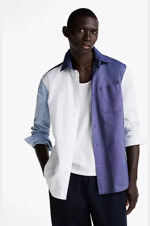 Tommy Hilfiger Camisa Oxford amplia con diseño color block