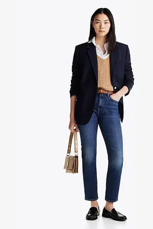 Tommy Hilfiger Vaqueros tobilleros, ajustados y desteñidos de talle alto