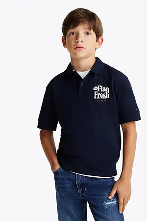 Tommy Hilfiger Polo regular con eslogan en la espalda