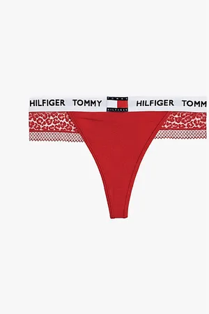 Tommy Hilfiger Tanga Heritage con encaje e inscripción